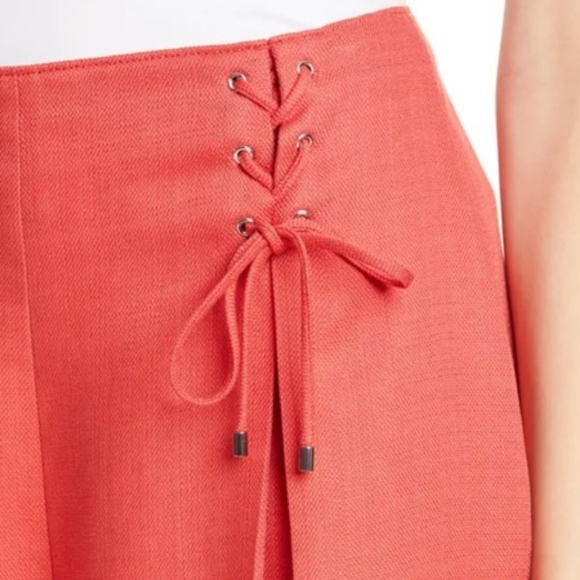 NWT Club Monaco Red/Coral Lace-up Ditmas Short sz 4 - Picture 3 of 4